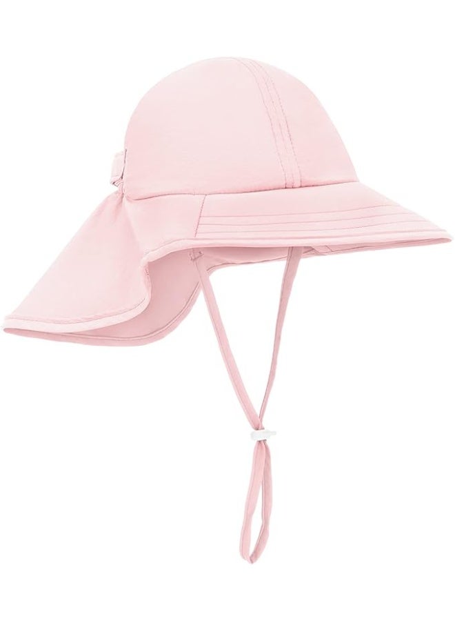 Zelda Matilda Sunhat Infant Toddler & Kids Summer Water Flap Baby Swim hat UPF 50 Boy & Girl Beach ,Light Pink,   6-24 Months - Image 1